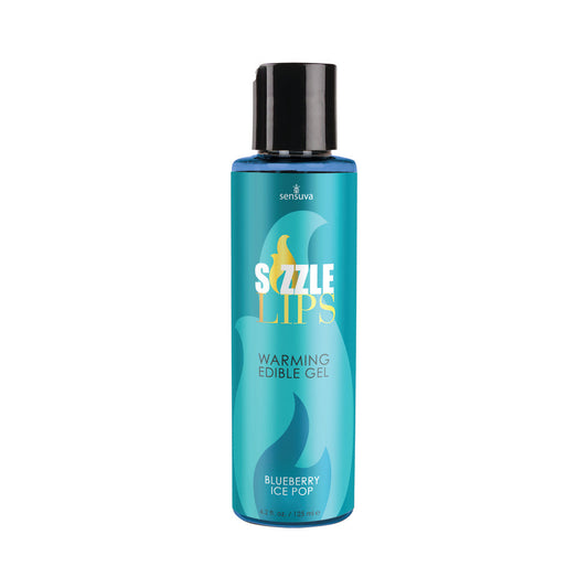 SENSUVA - SIZZLE LIPS WARMING EDIBLE GEL BLUEBERRY ICE POP 4.2 OZ.