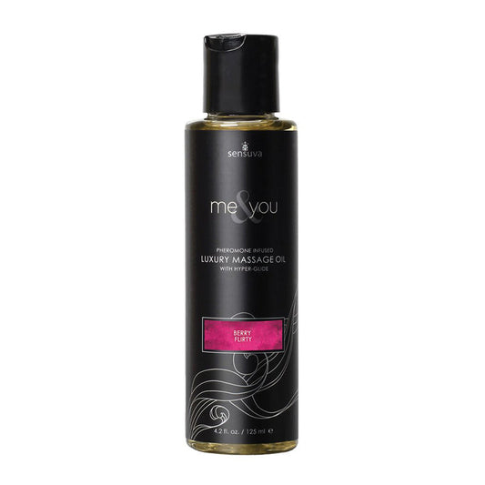 SENSUVA ME & YOU PHEROMONE-INFUSED LUXURY MASSAGE OIL BERRY FLIRTY 4.2 OZ.