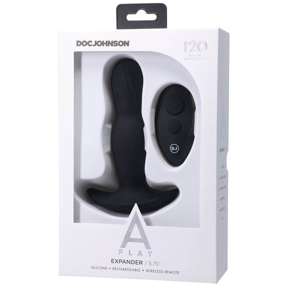 A-PLAY EXPANDER RECHARGEABLE SILICONE ANAL PLUG WITH REMOTE BLACK