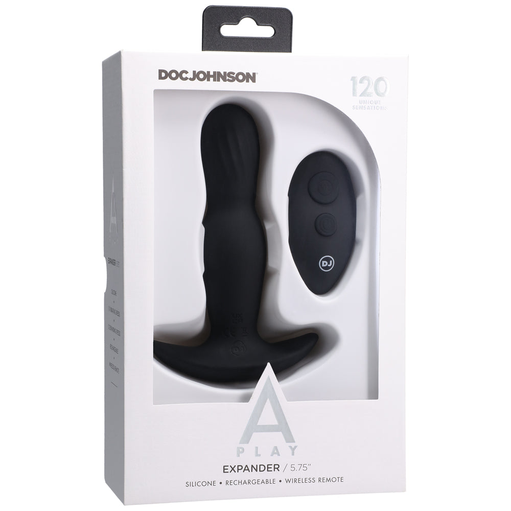 A-PLAY EXPANDER RECHARGEABLE SILICONE ANAL PLUG WITH REMOTE BLACK