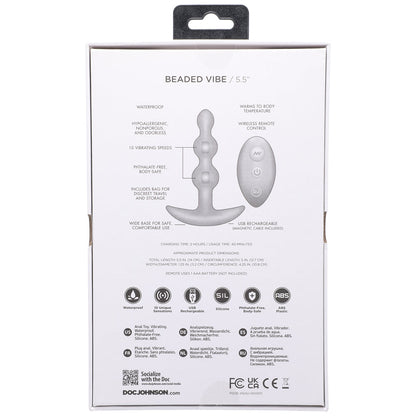 DOC JOHNSON - A PLAY BEADED VIBE RECHARGEABLE SILICONE ANAL PLUG WITH REMOTE