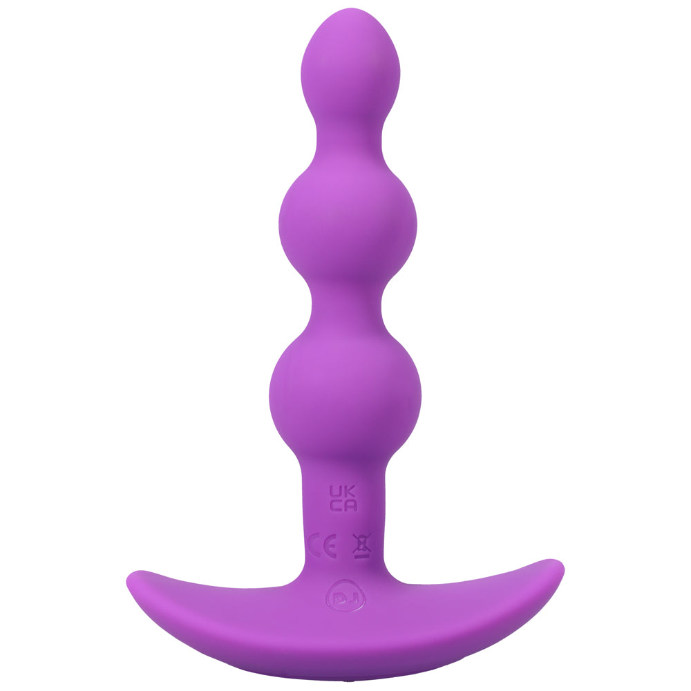 A-PLAY BEADED VIBE RECHARGEABLE SILICONE ANAL PLUG WITH REMOTE PURPLE