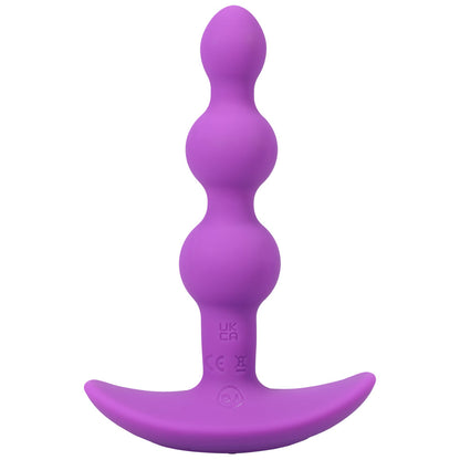 A-PLAY BEADED VIBE RECHARGEABLE SILICONE ANAL PLUG WITH REMOTE PURPLE
