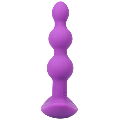 A-PLAY BEADED VIBE RECHARGEABLE SILICONE ANAL PLUG WITH REMOTE PURPLE