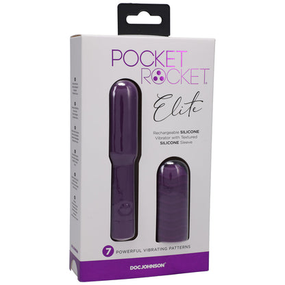 DOC JOHNSON - POCKET ROCKET ELITE RECHARGEABLE BULLET WITH REMOVABLE SLEEVE PURPLE