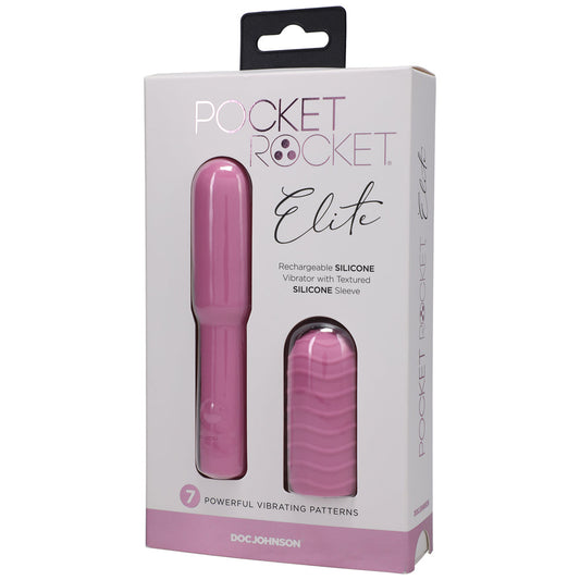 POCKET ROCKET ELITE RECHARGEABLE BULLET WITH REMOVABLE SLEEVE PINK