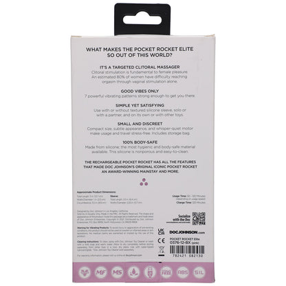 POCKET ROCKET ELITE RECHARGEABLE BULLET WITH REMOVABLE SLEEVE PINK