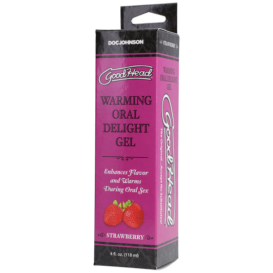 GOODHEAD WARMING HEAD ORAL DELIGHT GEL STRAWBERRY 4 OZ.