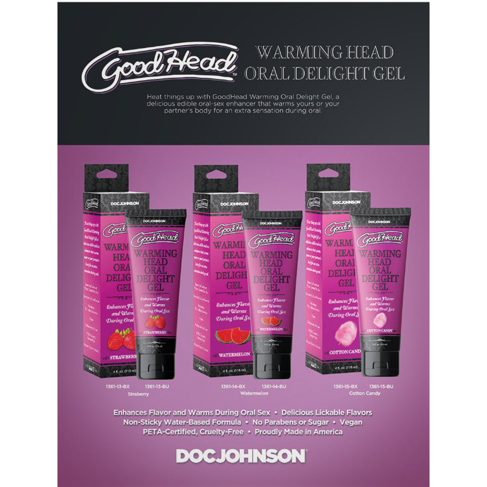 DOC JOHNSON - GOODHEAD WARMING HEAD ORAL DELIGHT GEL COTTON CANDY 4 OZ.