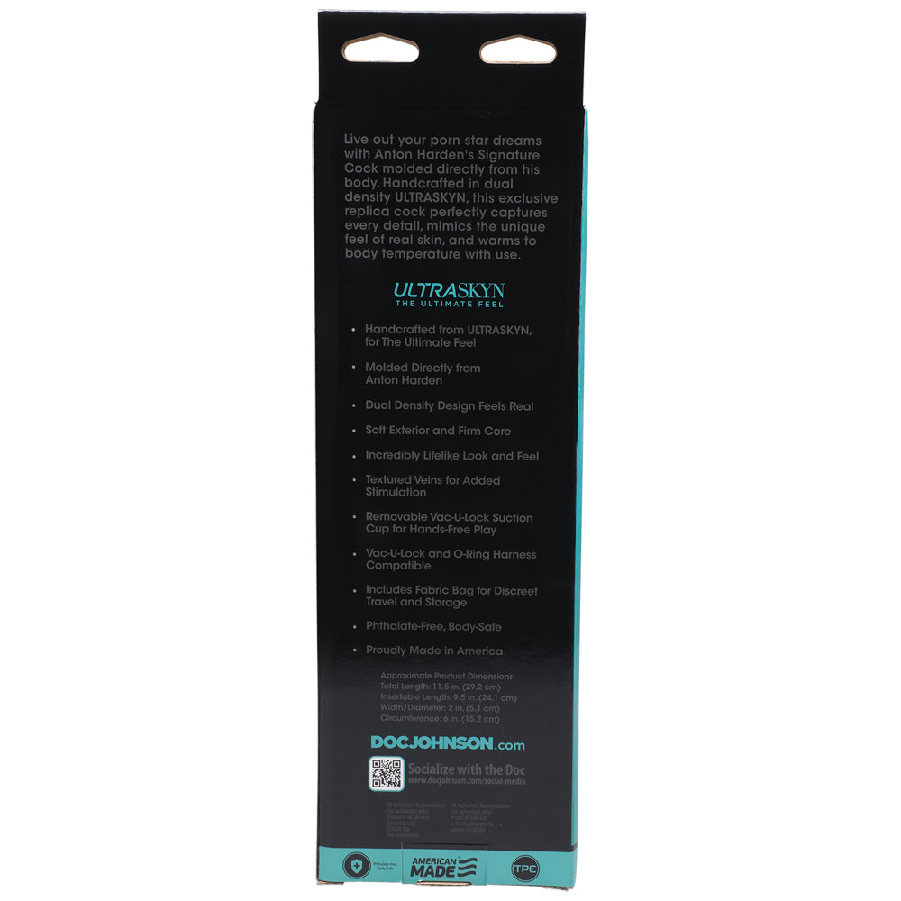 SIGNATURE COCKS ANTON HARDEN 11 IN. ULTRASKYN COCK WITH REMOVABLE VAC-U-LOCK SUCTION CUP