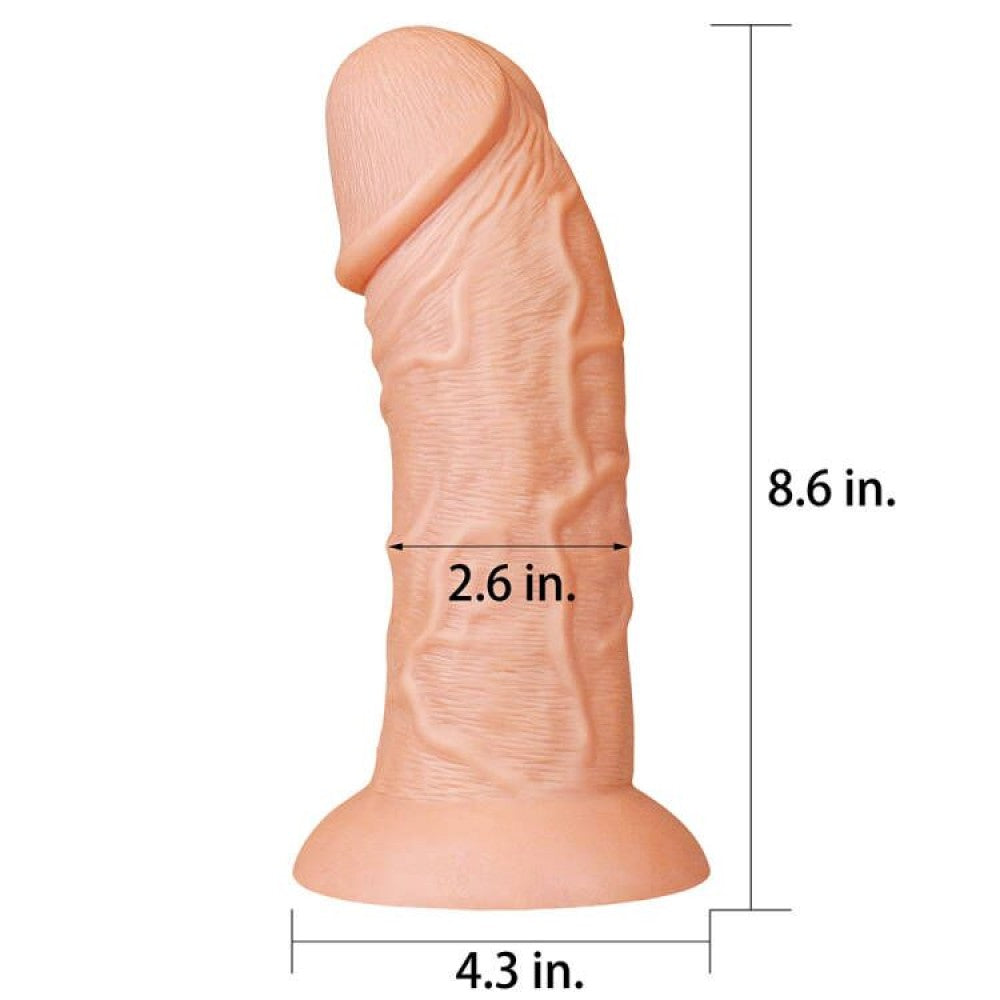 LOVETOY - 8.5'' REALISTIC CURVED DILDO FLESH