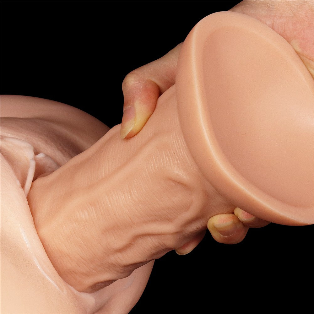 LOVETOY - 8.5'' REALISTIC CURVED DILDO FLESH