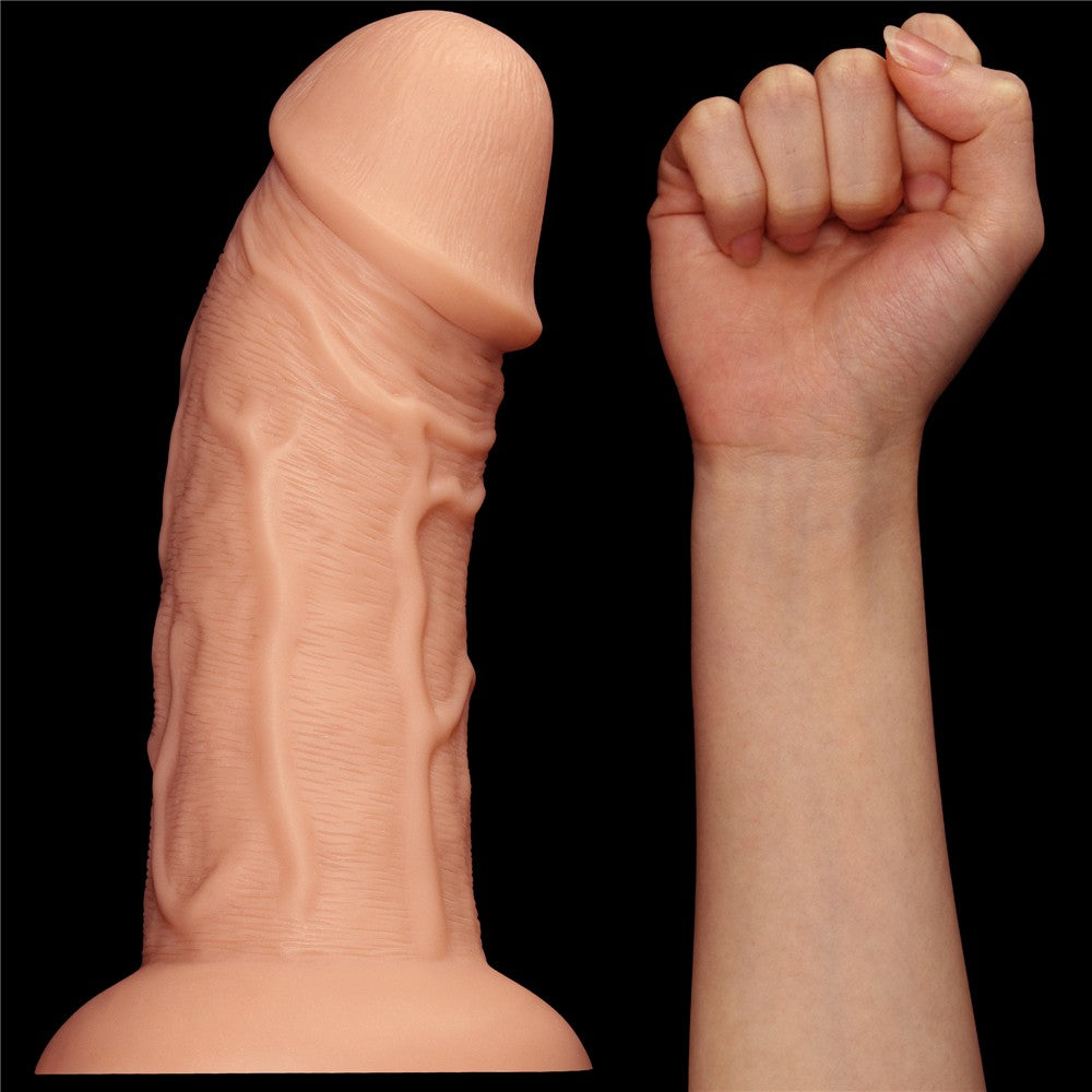 LOVETOY - 8.5'' REALISTIC CURVED DILDO FLESH