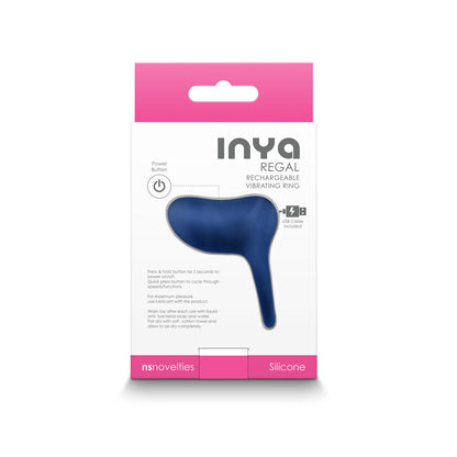 NS NOVELTIES - INYA REGAL RECHARGEABLE VIBRATING RING BLUE