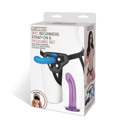 LUX FETISH 3-PIECE BEGINNERS STRAP-ON & PEGGING SET