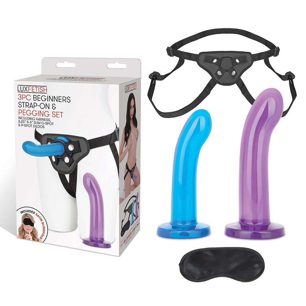 ELECTRIC EEL - LUX FETISH 3-PIECE BEGINNERS STRAP-ON & PEGGING SET