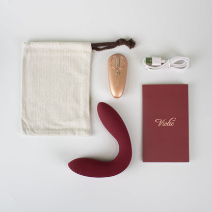 HERCULES REMOTE C-SHAPE VIBRATING PLUG WINE RED