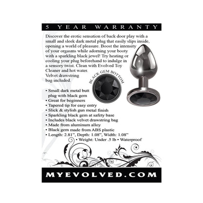 EVOLVED - TAPÓN ANAL GEMA NEGRA PEQUEÑO