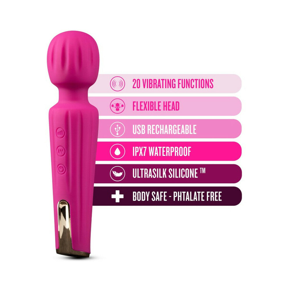 BLUSH - LUSH ALLANA RECHARGEABLE SILICONE WAND VIBRATOR VELVET