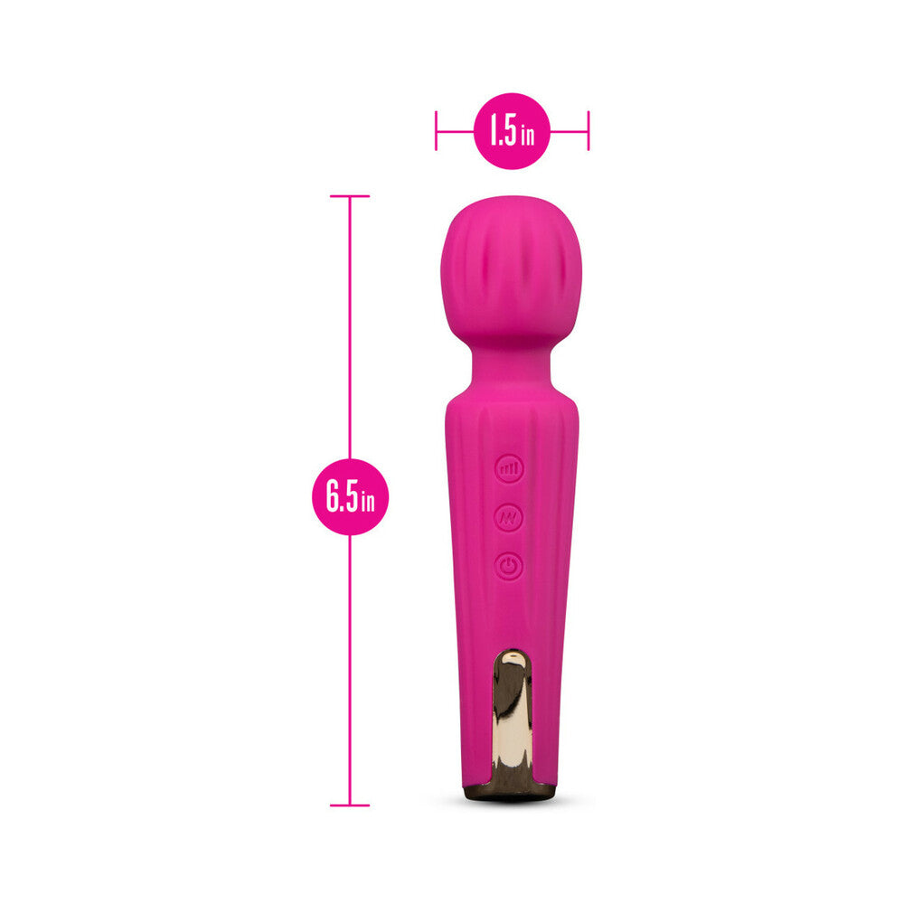 BLUSH - LUSH ALLANA RECHARGEABLE SILICONE WAND VIBRATOR VELVET
