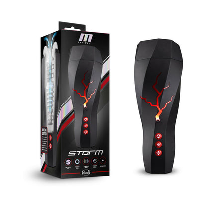 BLUSH - M FOR MEN STORM RECHARGEABLE VIBRATING SUCTION MASTURBATOR BLACK