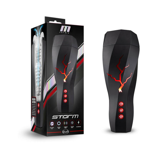 BLUSH - M FOR MEN STORM RECHARGEABLE VIBRATING SUCTION MASTURBATOR BLACK