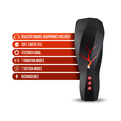 BLUSH - M FOR MEN STORM RECHARGEABLE VIBRATING SUCTION MASTURBATOR BLACK
