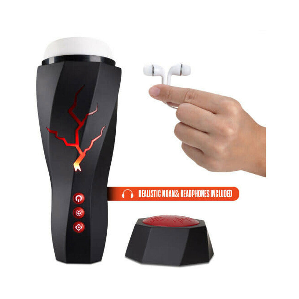 BLUSH - M FOR MEN STORM RECHARGEABLE VIBRATING SUCTION MASTURBATOR BLACK