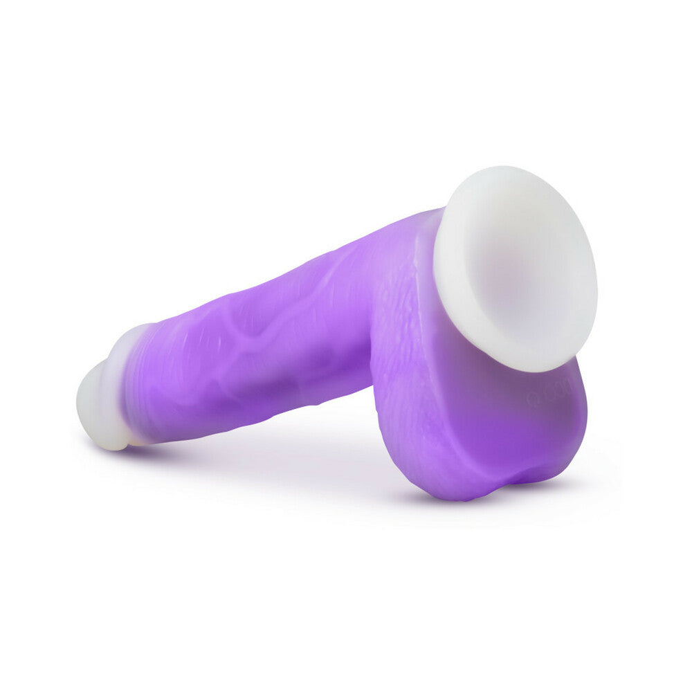 BLUSH - NEO ELITE ENCORE 8 IN. SILICONE VIBRATING DILDO WITH BALLS PURPLE