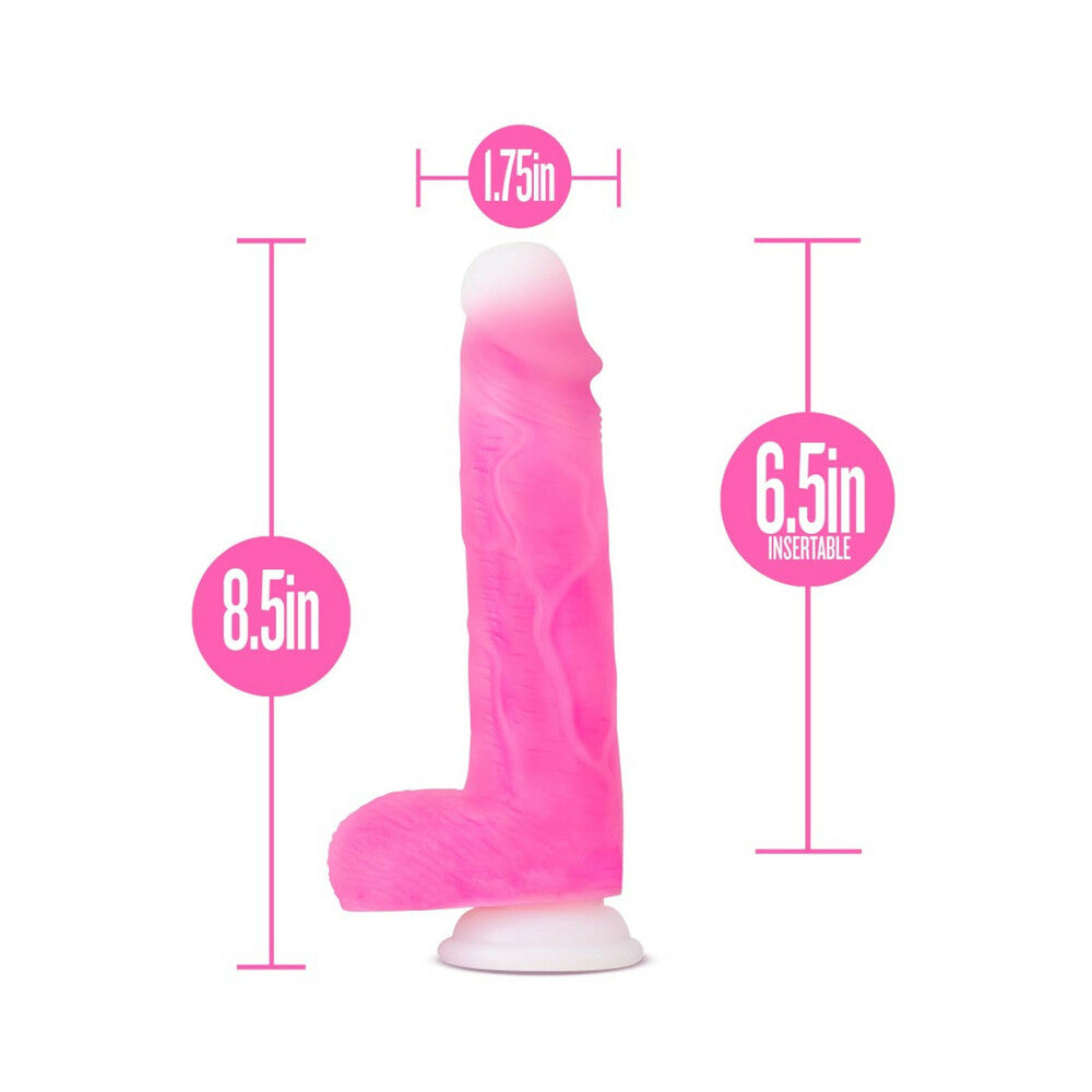NEO ELITE ROXY 8 IN. SILICONE GYRATING DILDO WITH BALLS PINK