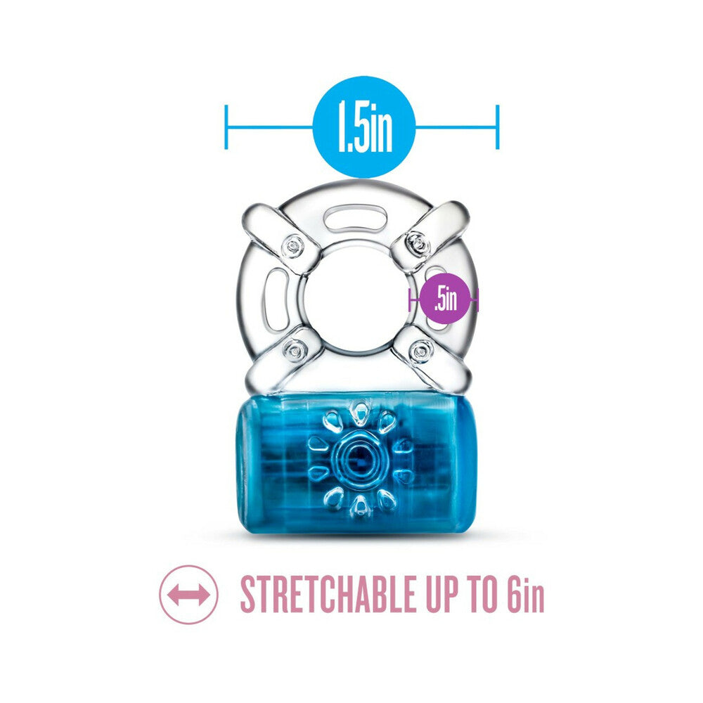 PLAY WITH ME PLEASER RECHARGEABLE VIBRATING C-RING BLUE