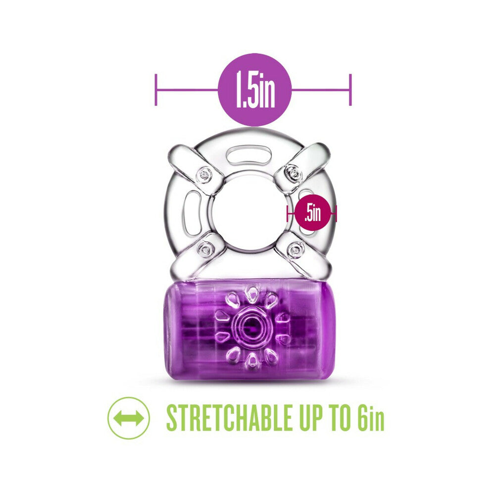 PLAY WITH ME PLEASER RECHARGEABLE VIBRATING C-RING PURPLE