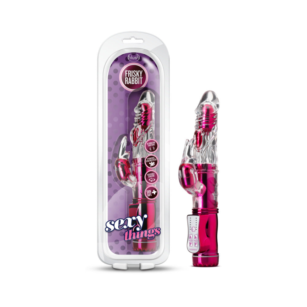 BLUSH - SEXY THINGS FRISKY RABBIT DUAL STIMULATION VIBRATOR PINK