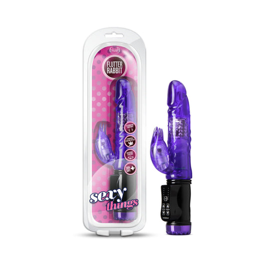 SEXY THINGS FLUTTER RABBIT DUAL STIMULATION VIBRATOR PURPLE