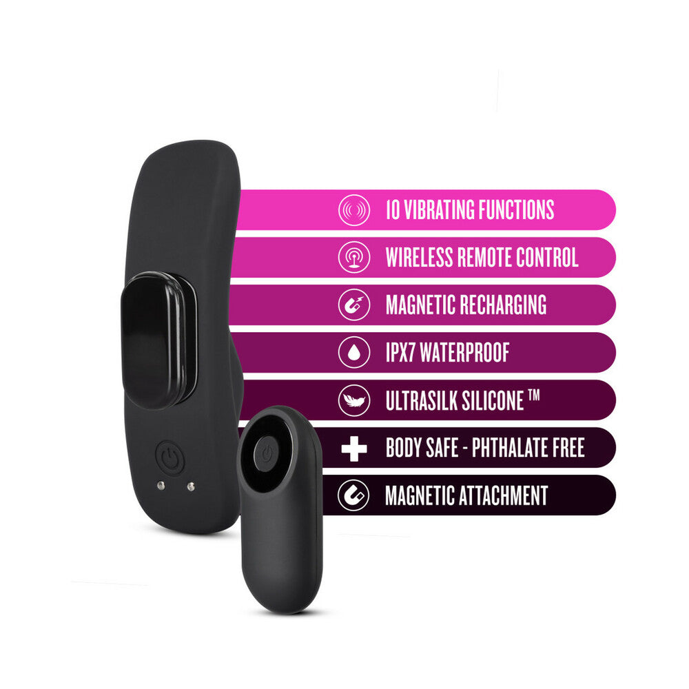 BLUSH - TEMPTASIA PANTY VIBE RECHARGEABLE REMOTE-CONTROLLED SILICONE WEARABLE VIBRATOR BLACK