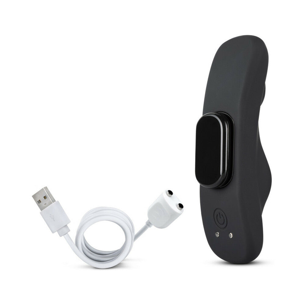BLUSH - TEMPTASIA PANTY VIBE RECHARGEABLE REMOTE-CONTROLLED SILICONE WEARABLE VIBRATOR BLACK