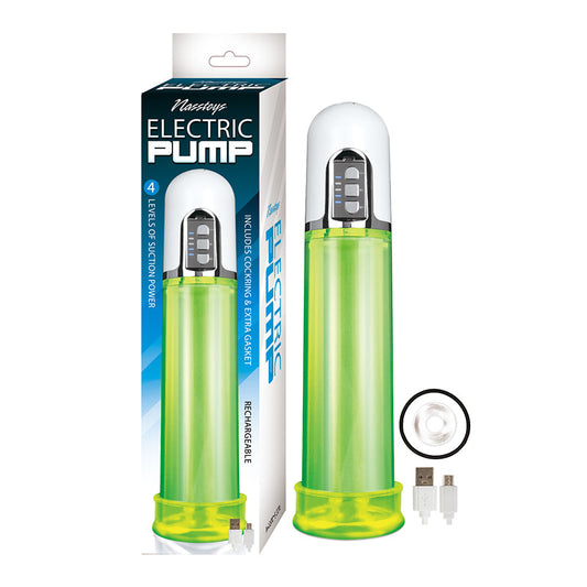 NASSTOYS - RECHARGEABLE GREEN ELECTRIC PUMP WITH C RING AND EXTRA GASKET
