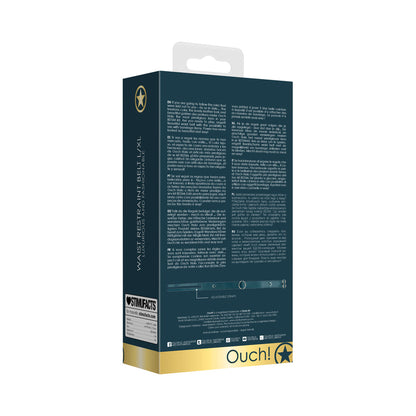 OUCH! HALO RINGED WAIST RESTRAINT BELT BURGUNDY L/XL