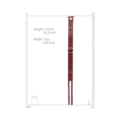 OUCH! HALO RINGED WAIST RESTRAINT BELT BURGUNDY S/M