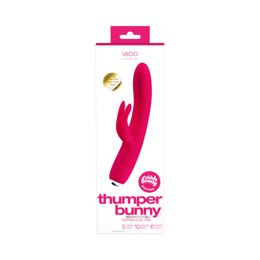 VEDO THUMPER BUNNY RECHARGEABLE DUAL VIBE PRETTY PINK