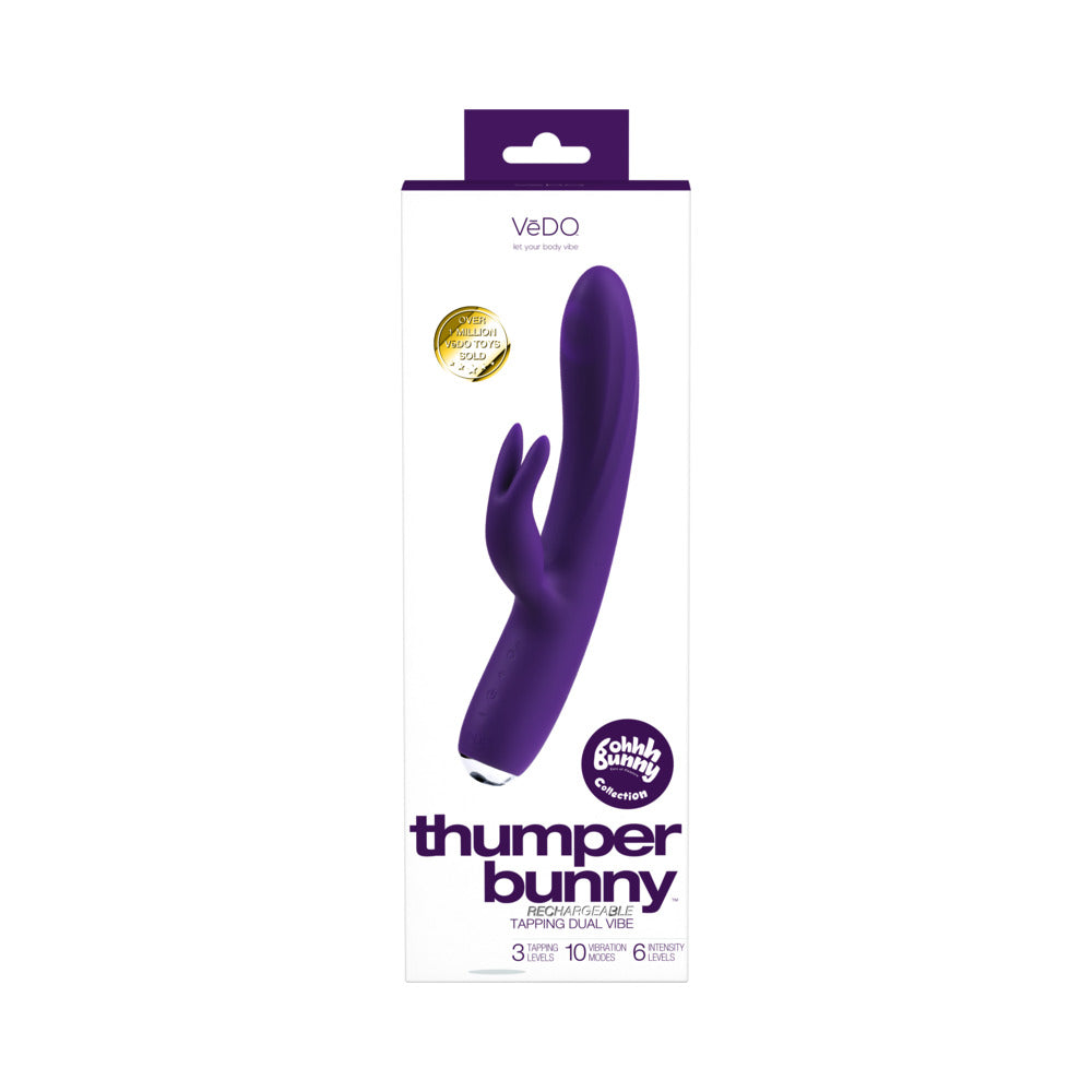 VEDO - THUMPER BUNNY RECHARGEABLE DUAL VIBE DEEP PURPLE