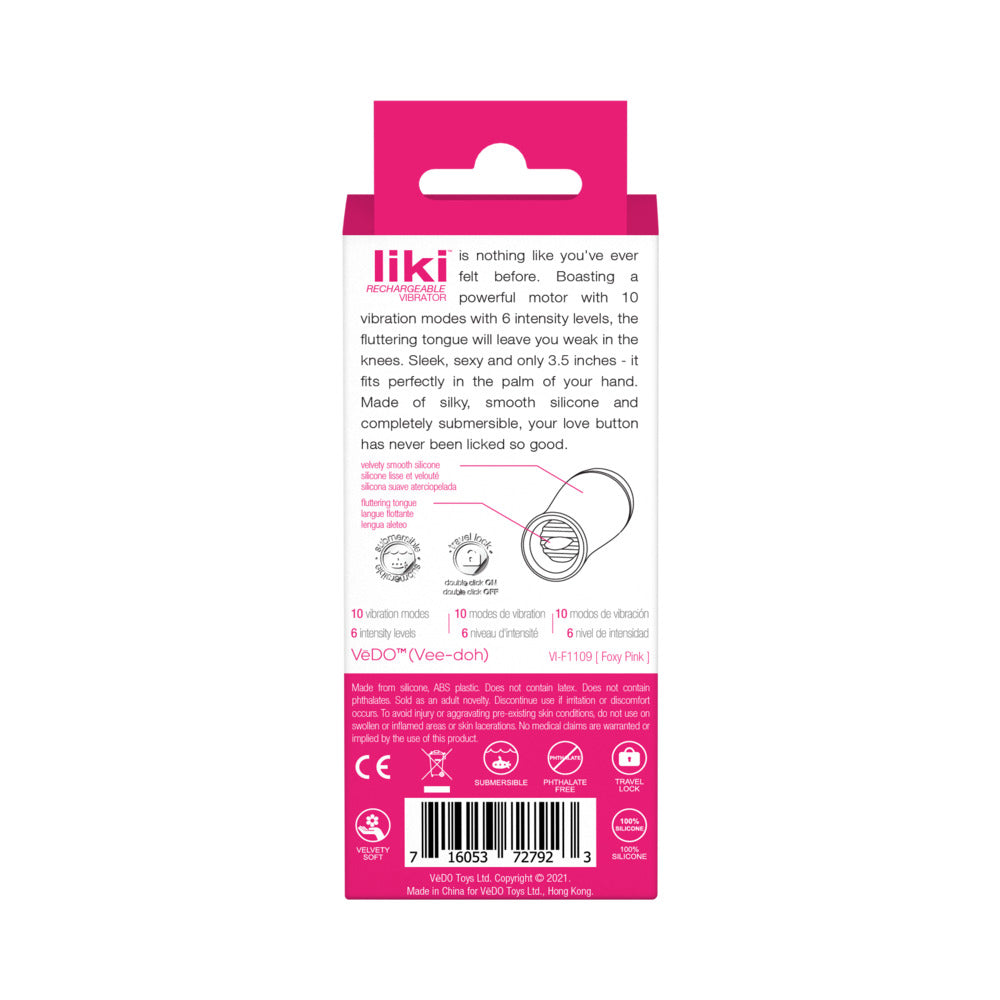 VEDO LIKI RECHARGEABLE FLICKER FOXY PINK