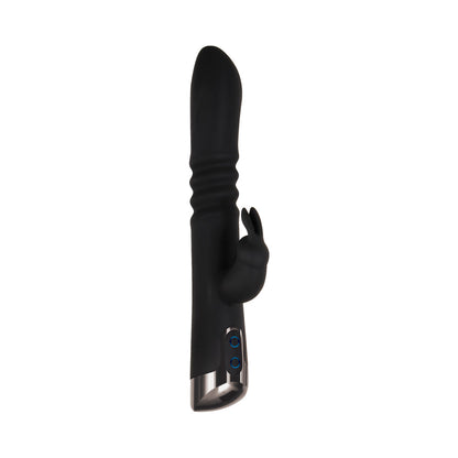 EVOLVED - RAPID RABBIT RECHARGEABLE THRUSTING SILICONE VIBRATOR BLACK