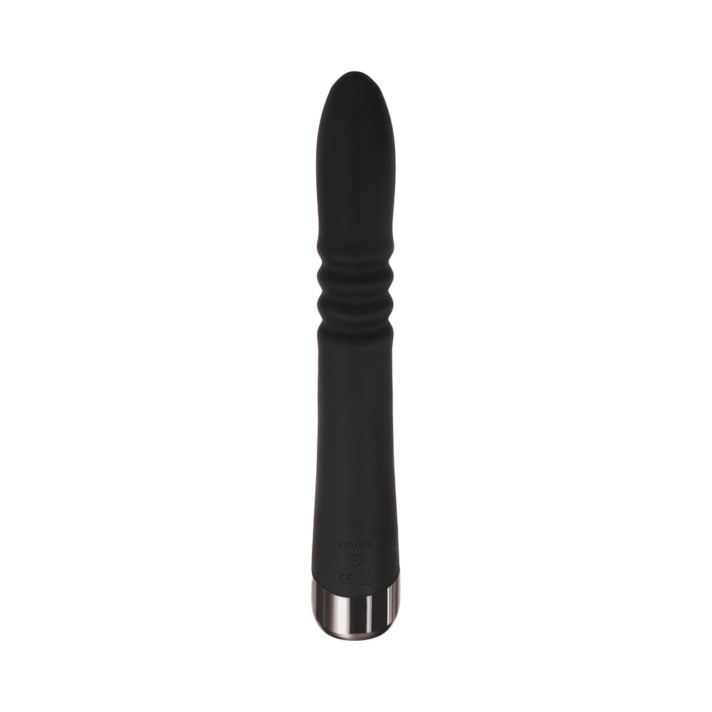 EVOLVED - RAPID RABBIT RECHARGEABLE THRUSTING SILICONE VIBRATOR BLACK