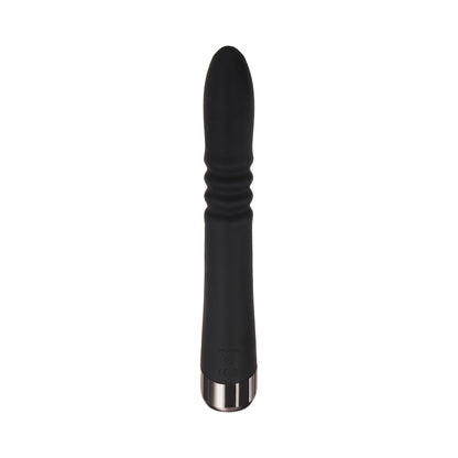 EVOLVED - RAPID RABBIT RECHARGEABLE THRUSTING SILICONE VIBRATOR BLACK