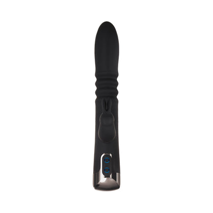 EVOLVED - RAPID RABBIT RECHARGEABLE THRUSTING SILICONE VIBRATOR BLACK
