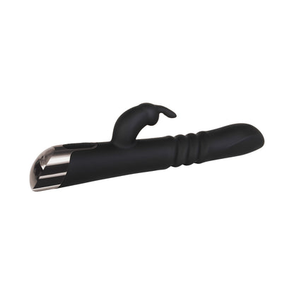 EVOLVED - RAPID RABBIT RECHARGEABLE THRUSTING SILICONE VIBRATOR BLACK