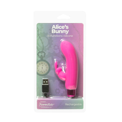 BMS - POWERBULLET ALICE'S BUNNY VIBRADOR BALA RECARGABLE CON FUNDA DE SILICONA DE CONEJO