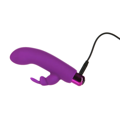 POWERBULLET ALICE''S BUNNY RECHARGEABLE BULLET VIBRATOR WITH SILICONE RABBIT SLEEVE PURPLE