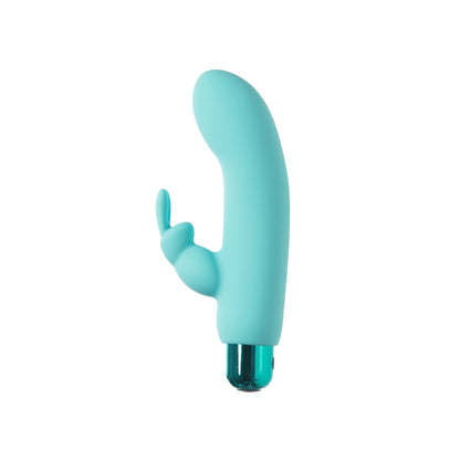 POWERBULLET ALICE''S BUNNY RECHARGEABLE BULLET VIBRATOR WITH SILICONE RABBIT SLEEVE TEAL